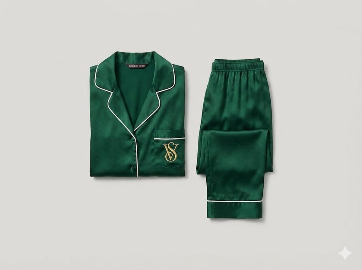 Pyjama Satin Vert Royal
