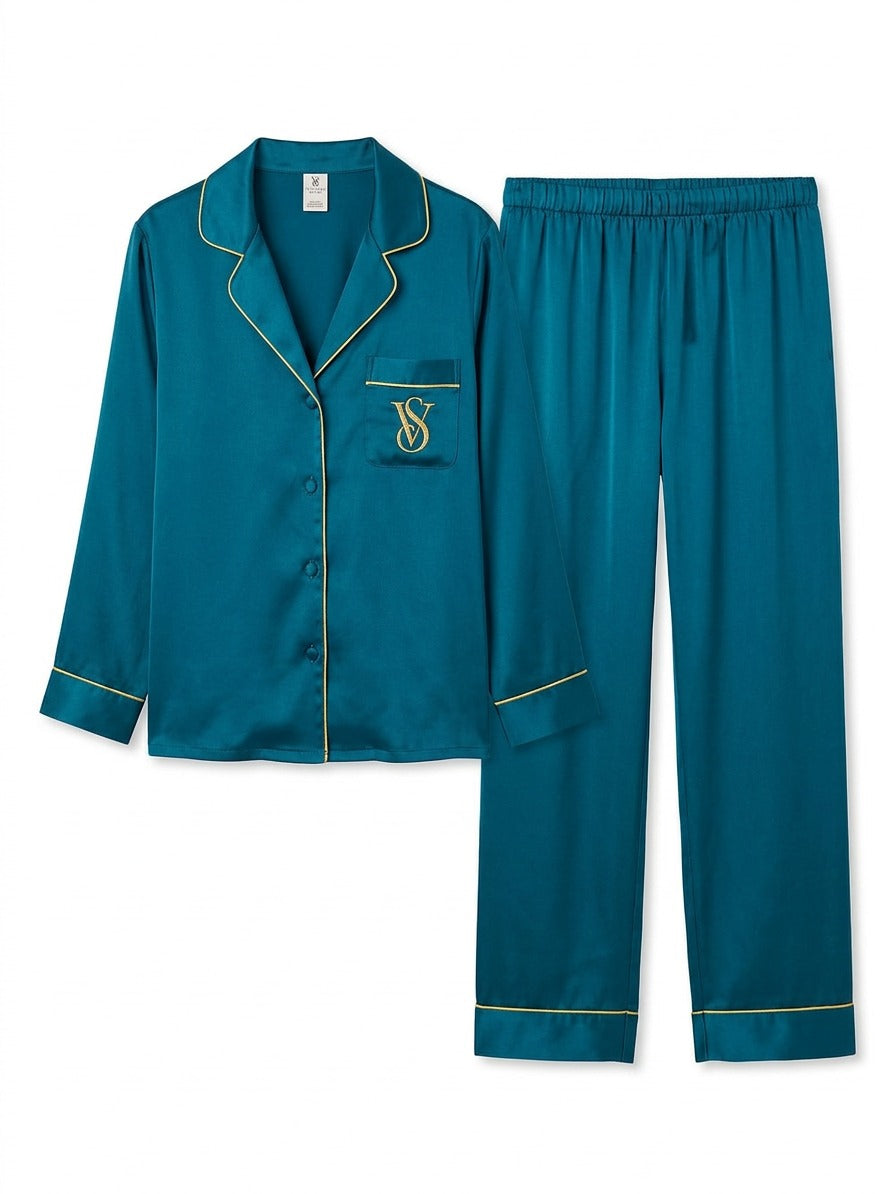 Pyjama Satin Turquoise