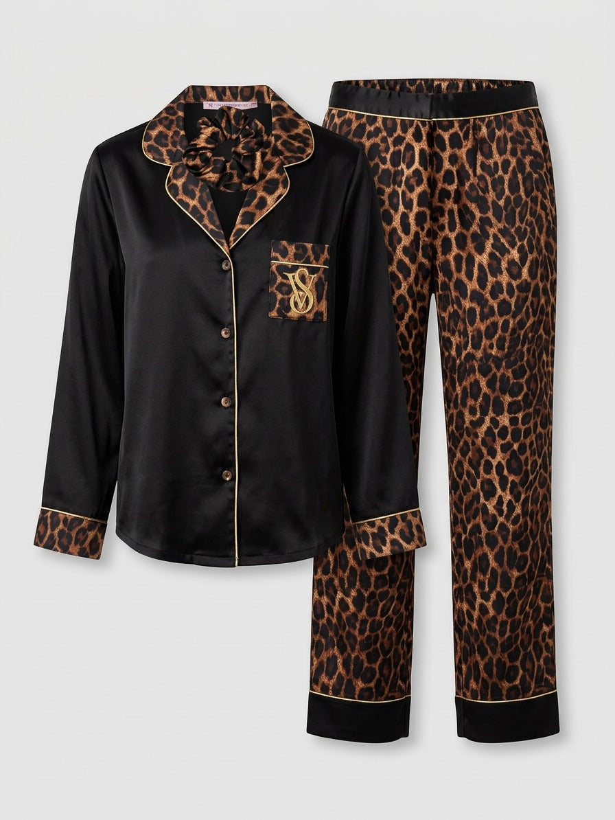 Pyjama Satin Léopard