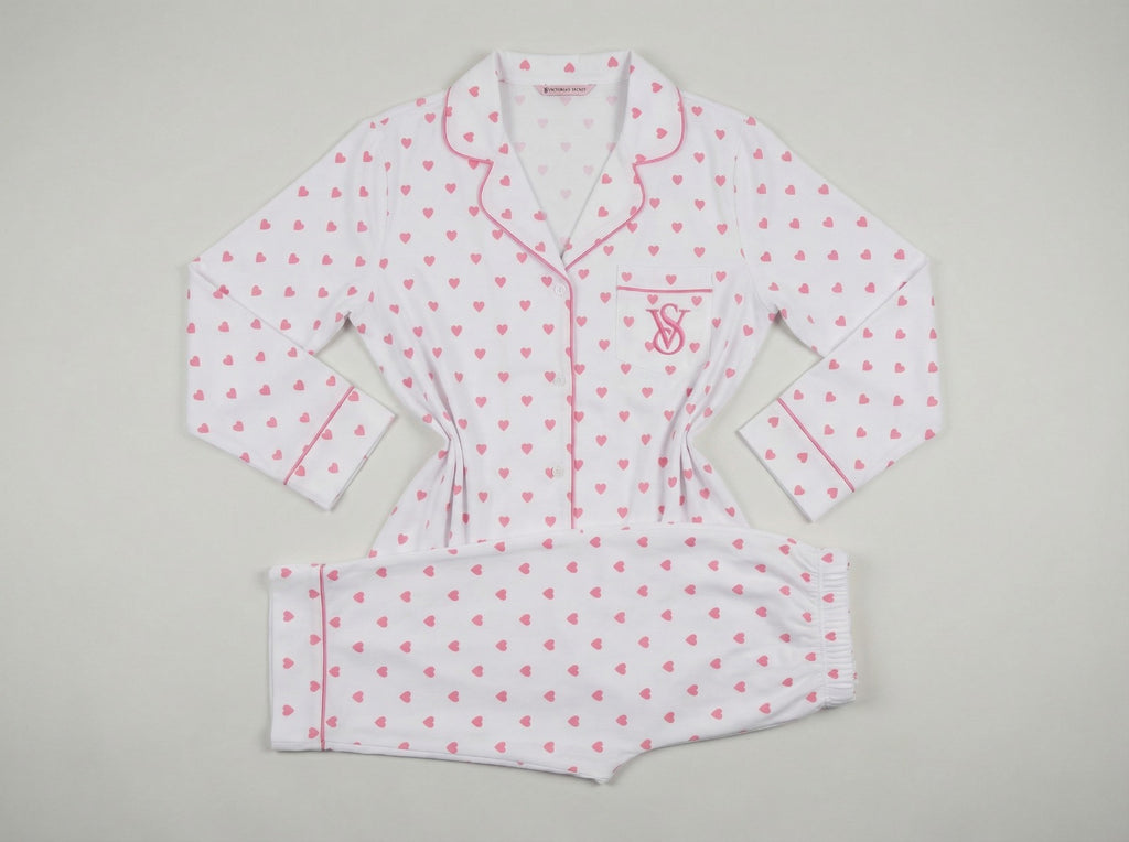 Pyjama Satin cœur Rose
