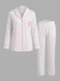 Pyjama Satin cœur Rose