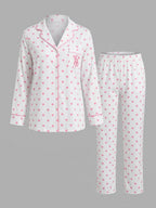 Pyjama Satin cœur Rose