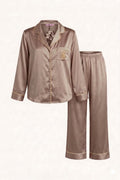 Pyjama Satin Marron Kaki