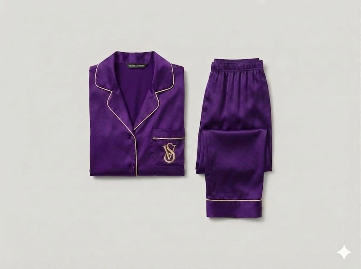 Pyjama Satin Mauve Foncé