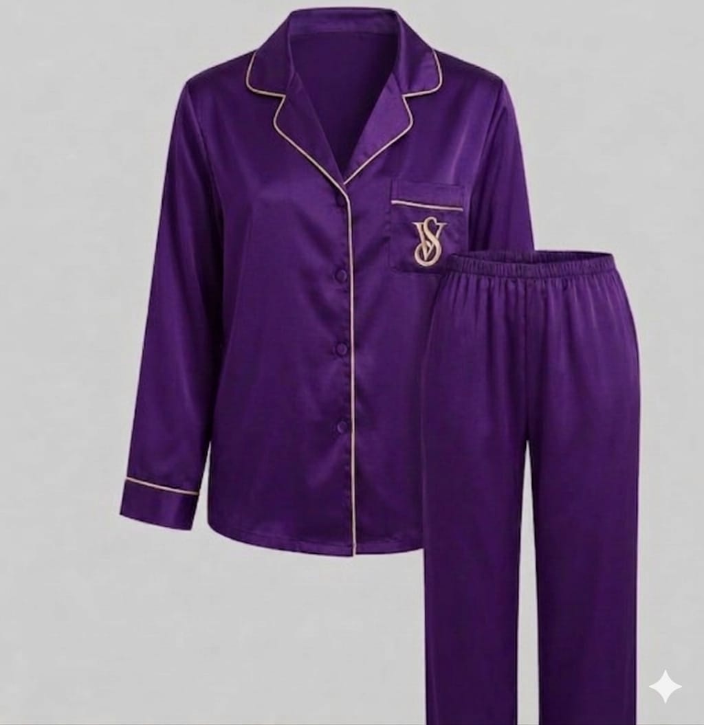 Pyjama Satin Mauve Foncé