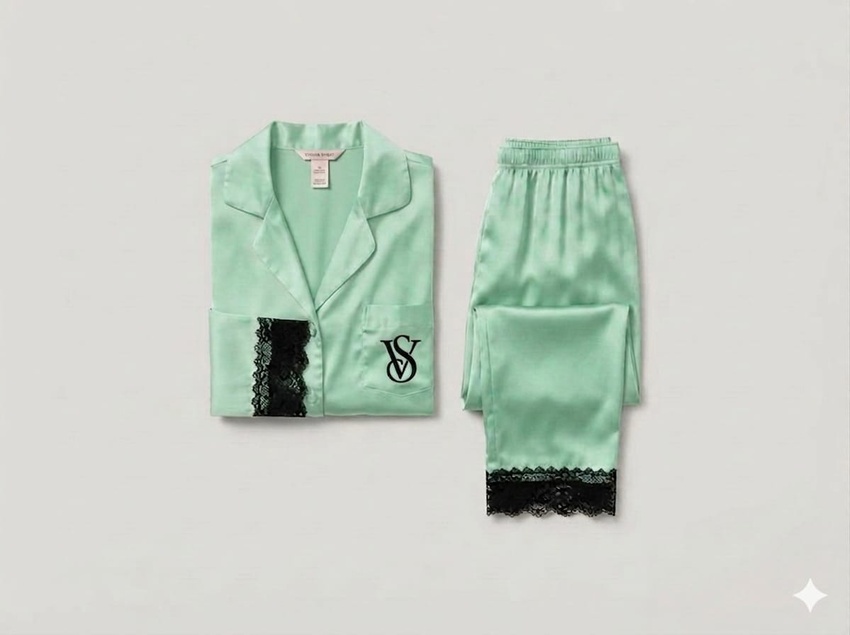 Pyjama Satin Vert Menthe